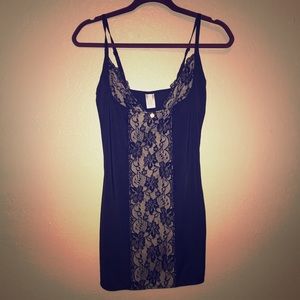 Jessica Simpson black lace slip
